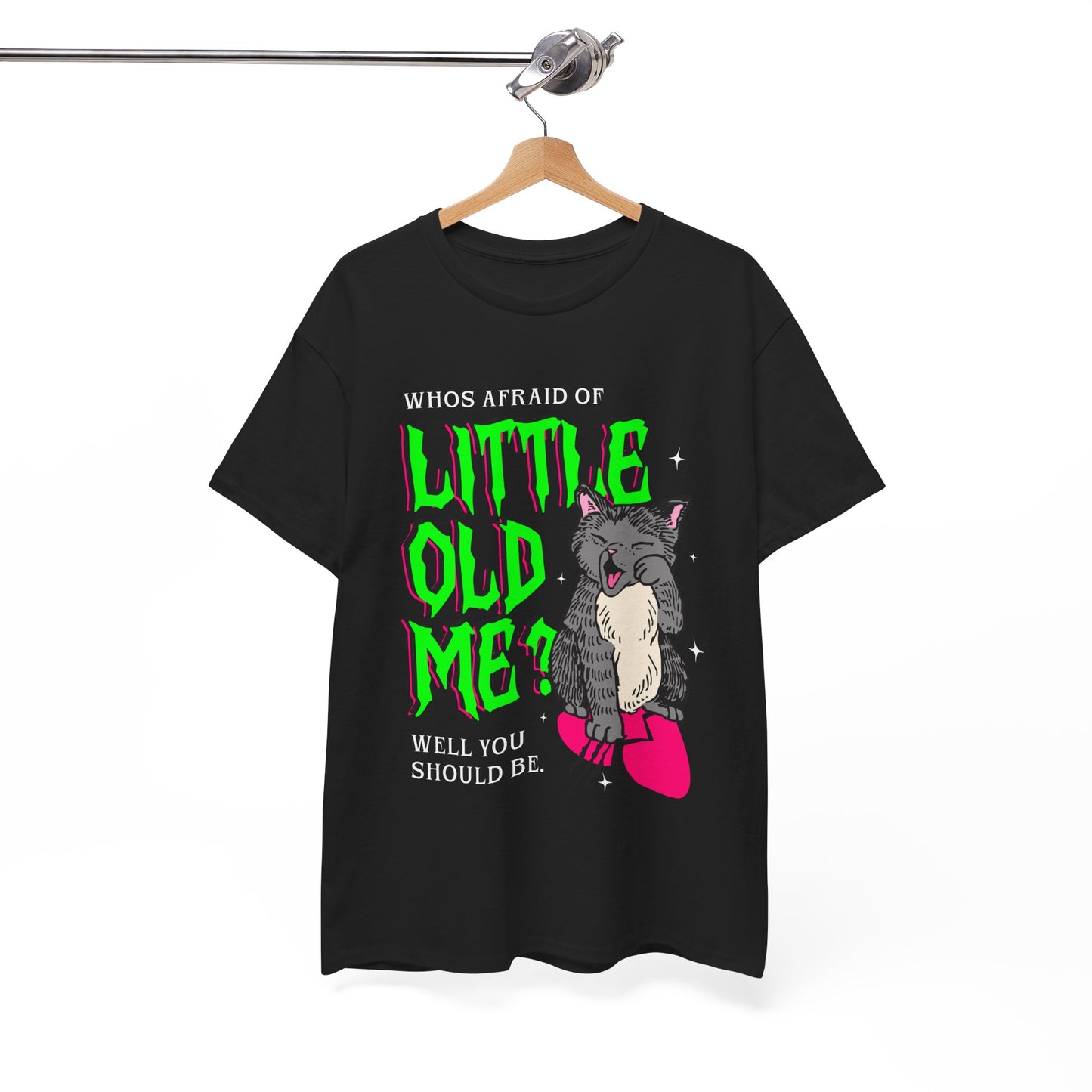 Who's Afraid Unisex Heavy Cotton Tee - Perfect for Swifties, Gift for Cat Lovers, Spooky Vibes, Fun Casual Wear, Unique Graphic Shirt