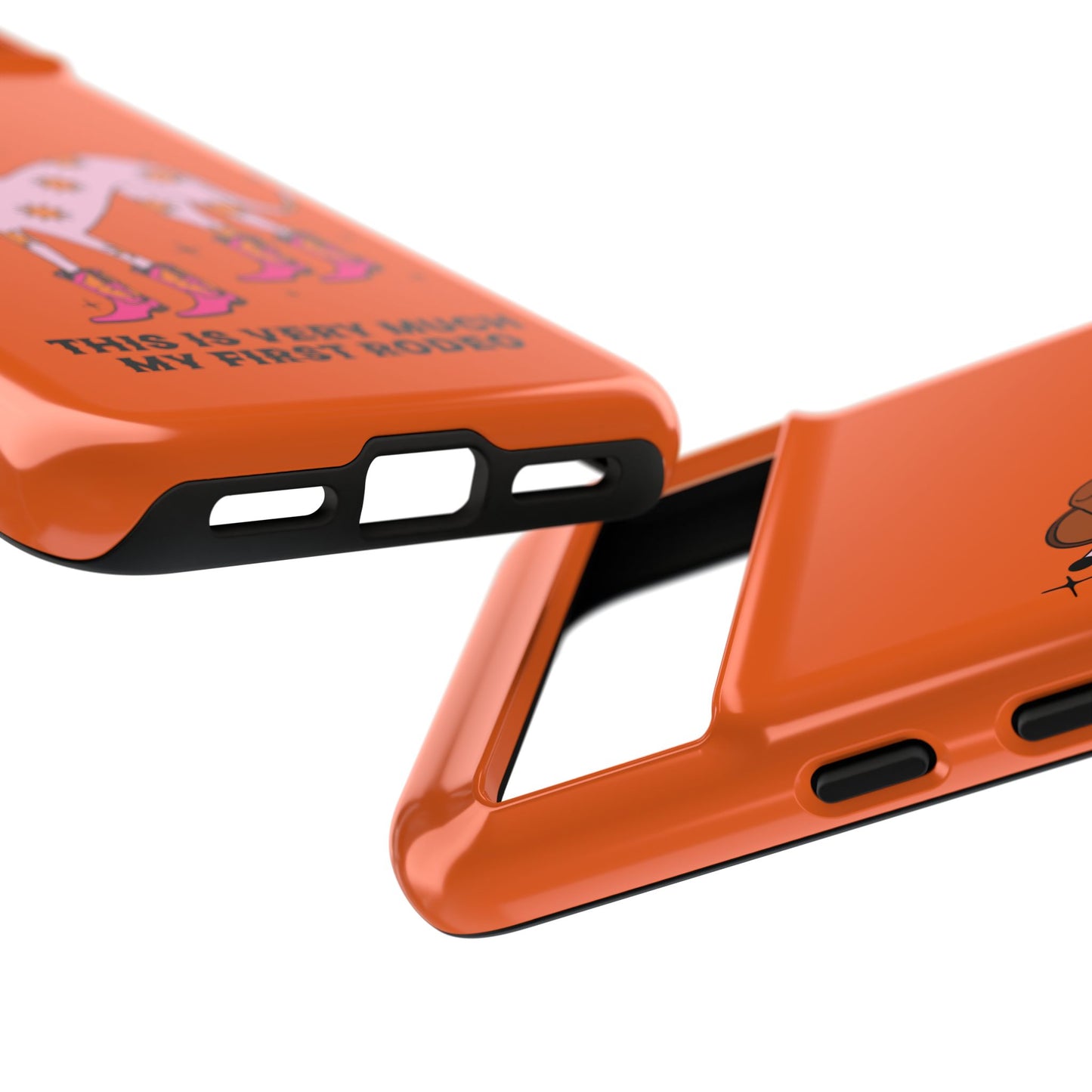 Rodeo Whippet Phone Case, Tough Cases for Pet Lovers, Cowgirl Accessories, Orange Dog Design, Cute Gift Idea