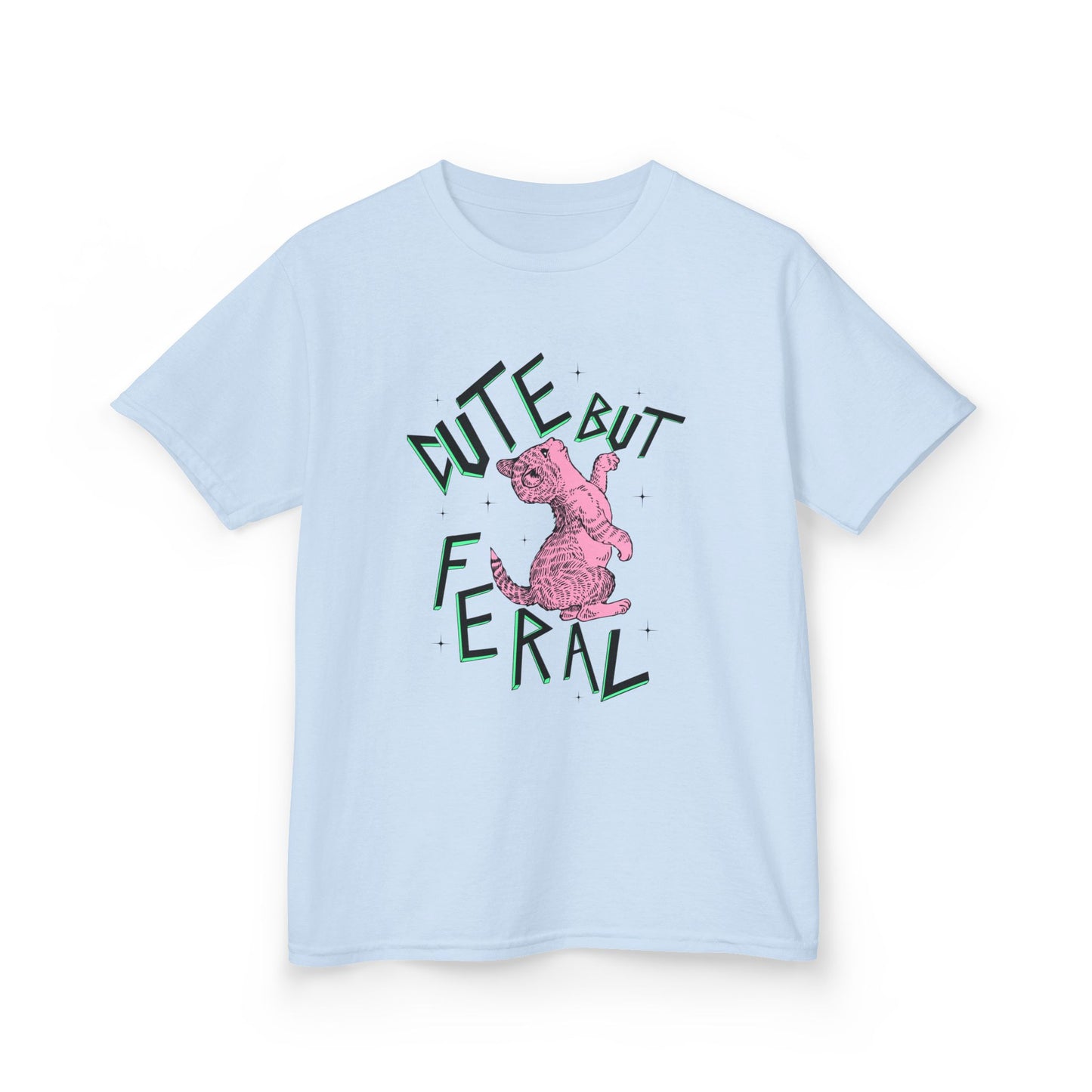 Cute But Feral Kids Tee, Playful Kids T-Shirt, Fun Youth Shirt, Unique Gift for Kids, Comfortable Everyday Wear