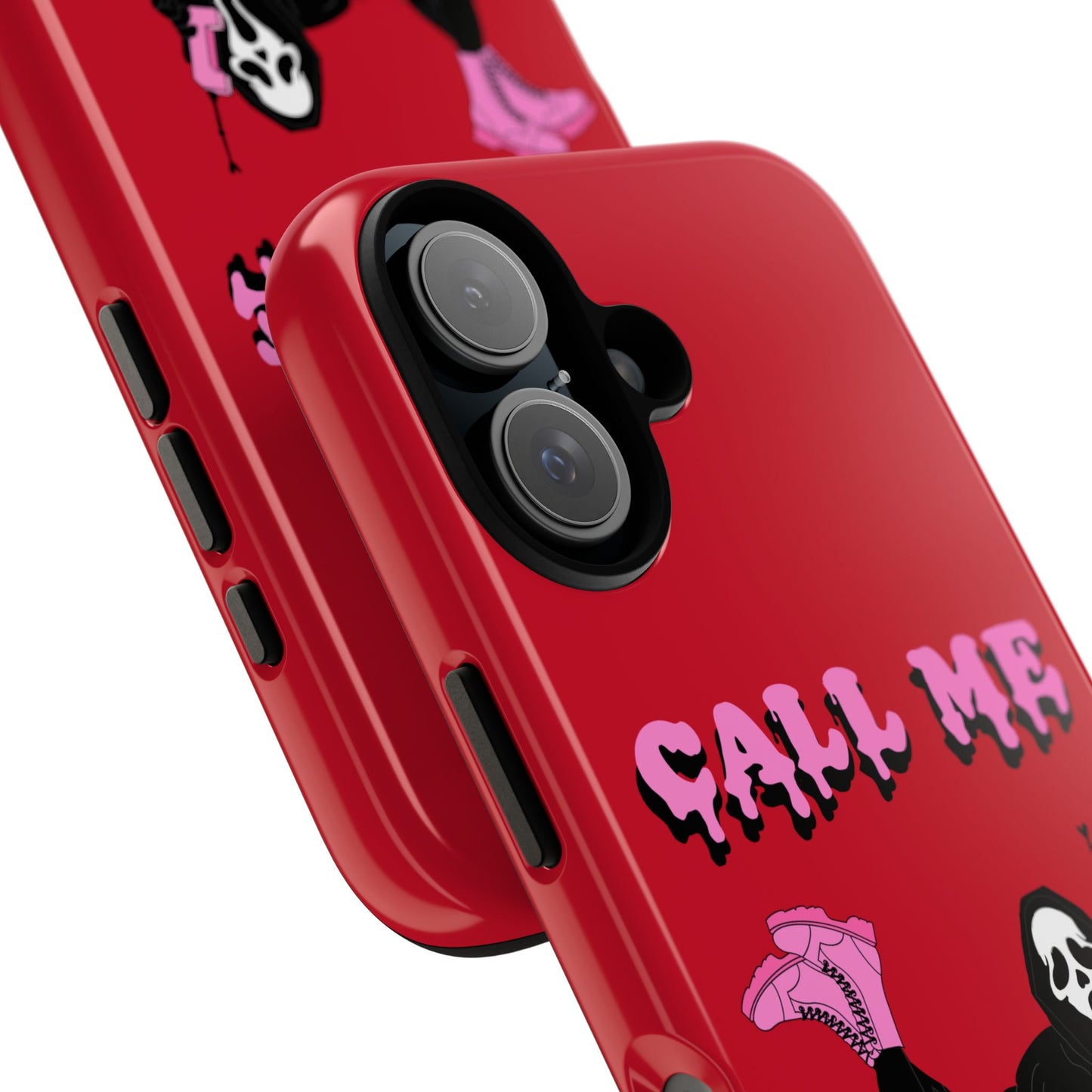Red Horror Phone Case, Spooky Phone Cover, Call Me Baby Design, Halloween Accessories, Unique Gift for Horror Fans
