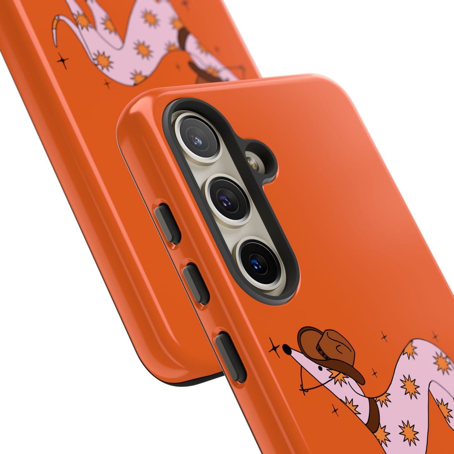 Rodeo Whippet Phone Case, Tough Cases for Pet Lovers, Cowgirl Accessories, Orange Dog Design, Cute Gift Idea
