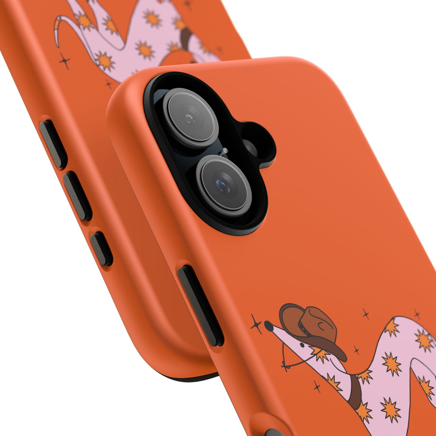Rodeo Whippet Phone Case, Tough Cases for Pet Lovers, Cowgirl Accessories, Orange Dog Design, Cute Gift Idea