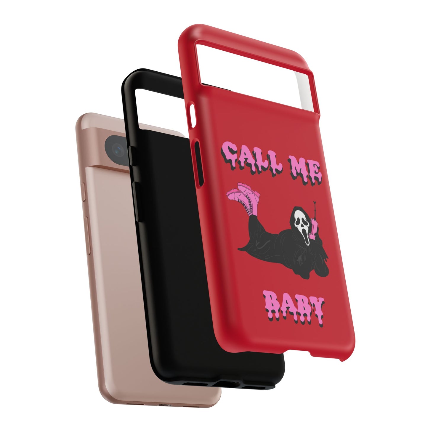 Red Horror Phone Case, Spooky Phone Cover, Call Me Baby Design, Halloween Accessories, Unique Gift for Horror Fans