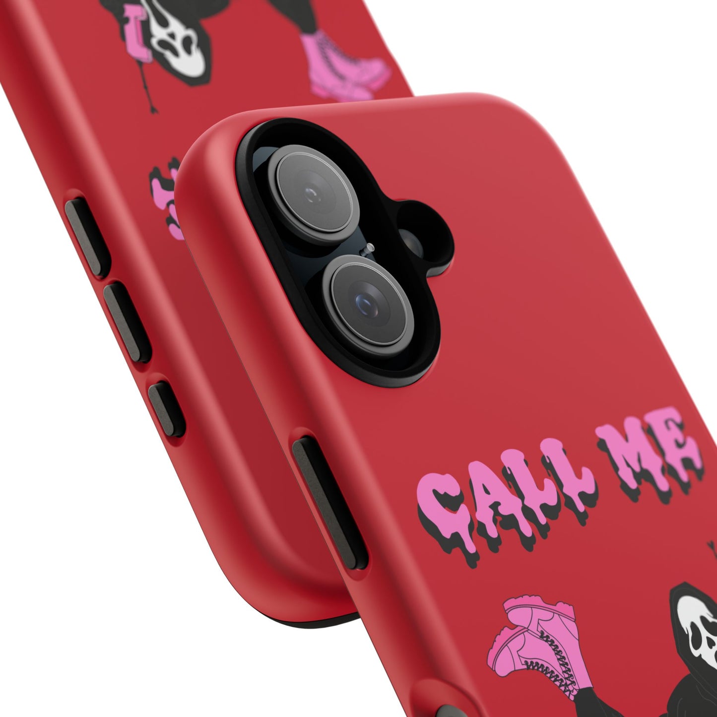 Red Horror Phone Case, Spooky Phone Cover, Call Me Baby Design, Halloween Accessories, Unique Gift for Horror Fans