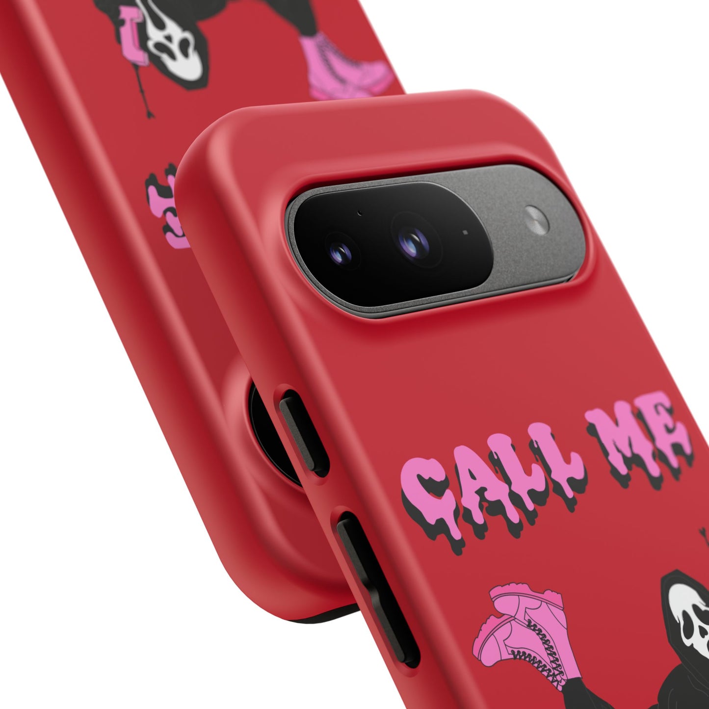 Red Horror Phone Case, Spooky Phone Cover, Call Me Baby Design, Halloween Accessories, Unique Gift for Horror Fans