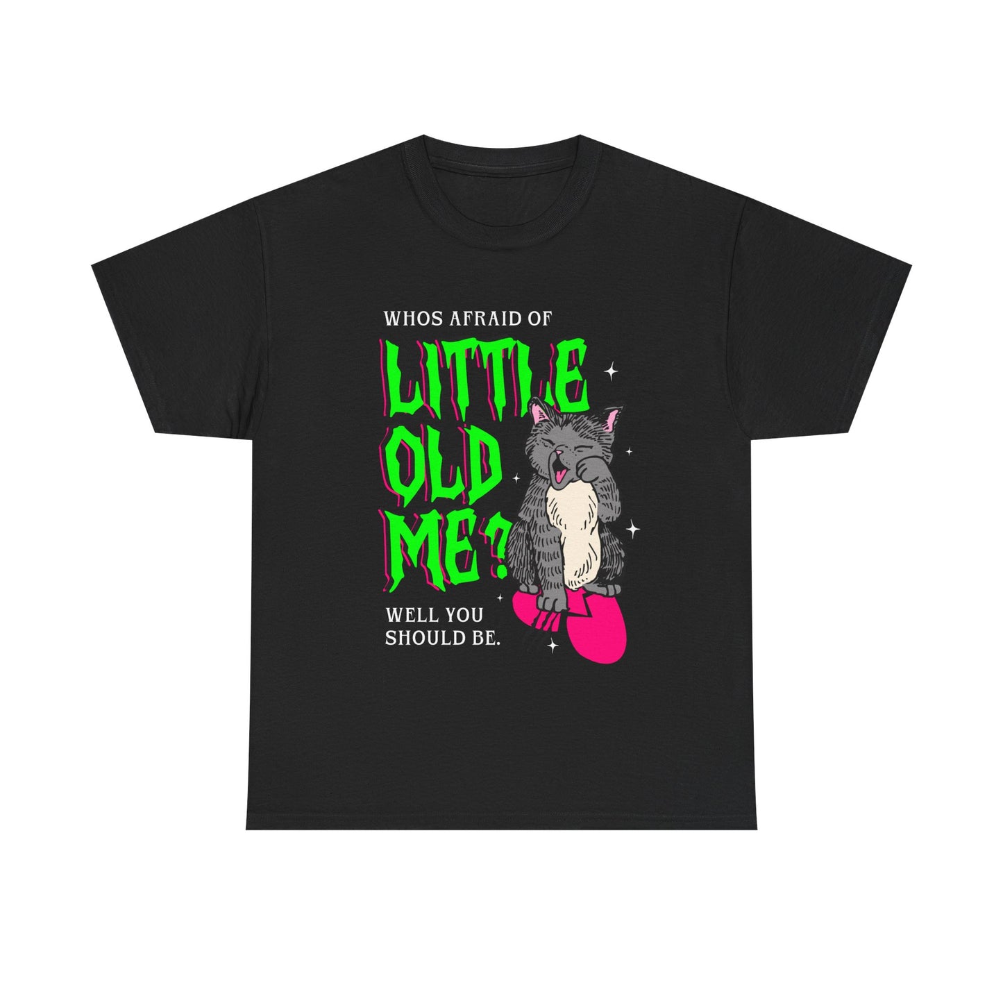 Who's Afraid Unisex Heavy Cotton Tee - Perfect for Swifties, Gift for Cat Lovers, Spooky Vibes, Fun Casual Wear, Unique Graphic Shirt
