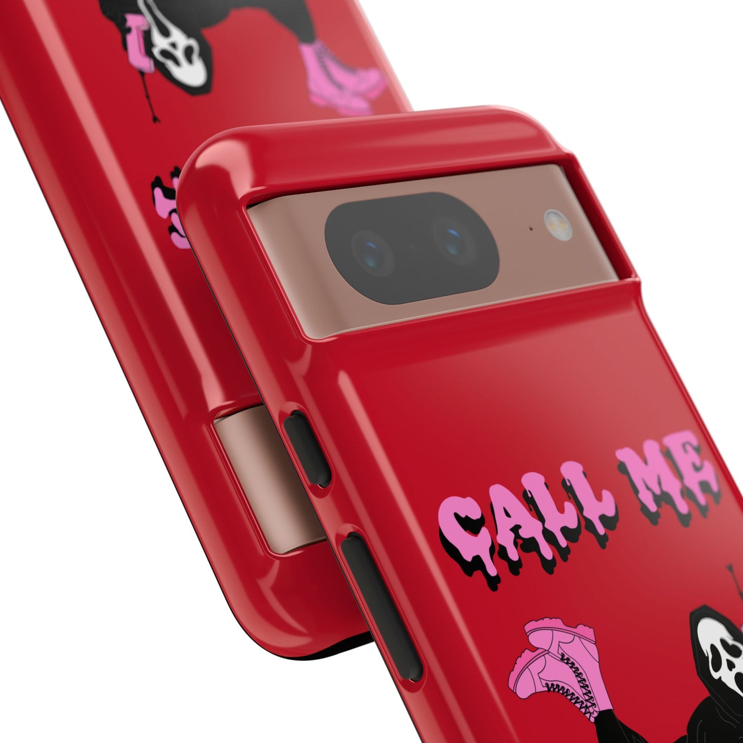 Red Horror Phone Case, Spooky Phone Cover, Call Me Baby Design, Halloween Accessories, Unique Gift for Horror Fans