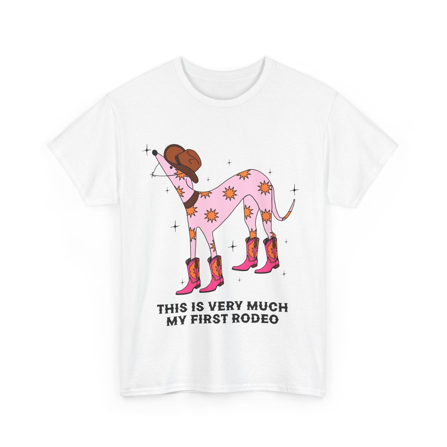 Cowgirl Rodeo Dog Tee, Fun Graphic Tee, Unisex Cotton Shirt, Gift for Dog Lovers, Country Style Apparel, Rodeo Theme Shirt