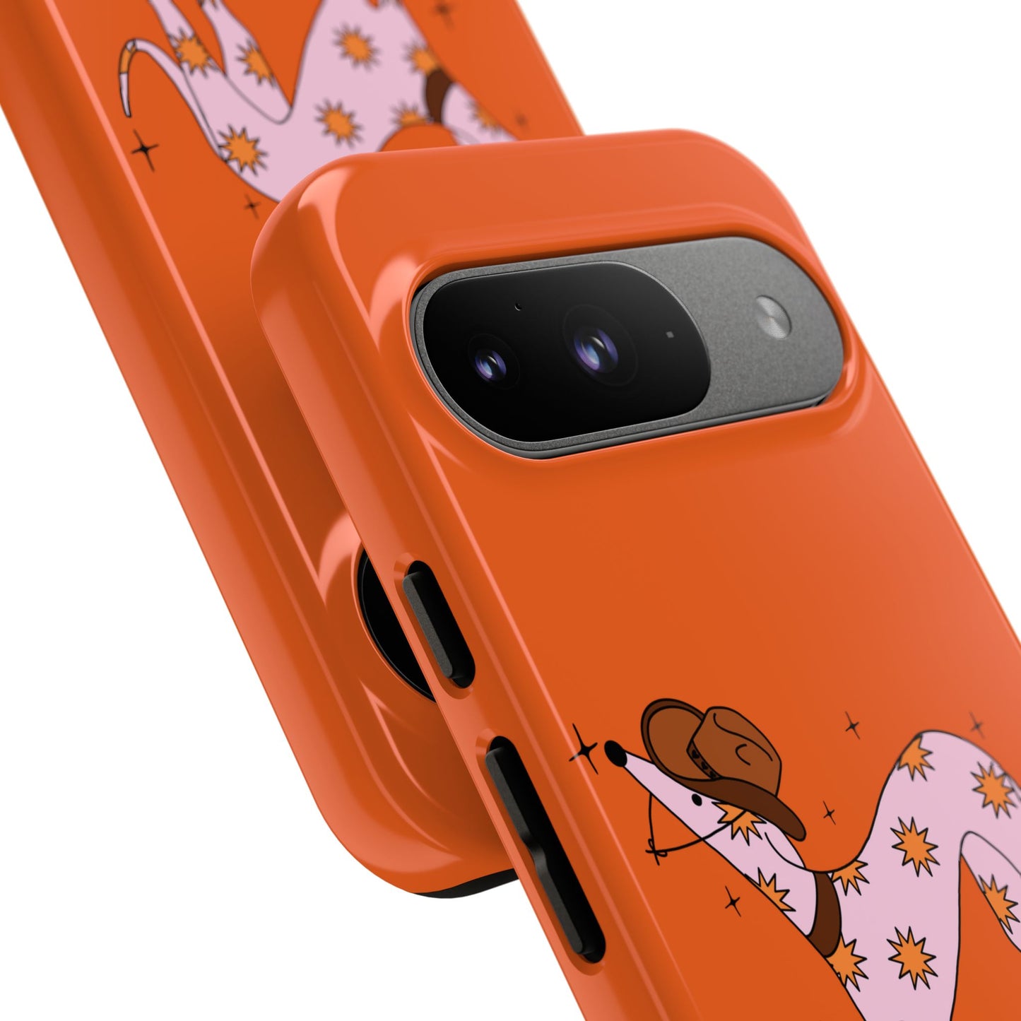 Rodeo Whippet Phone Case, Tough Cases for Pet Lovers, Cowgirl Accessories, Orange Dog Design, Cute Gift Idea