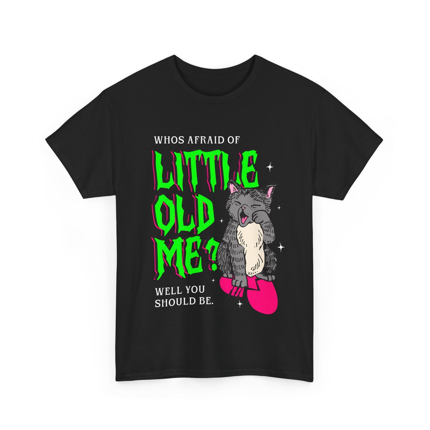 Who's Afraid Unisex Heavy Cotton Tee - Perfect for Swifties, Gift for Cat Lovers, Spooky Vibes, Fun Casual Wear, Unique Graphic Shirt
