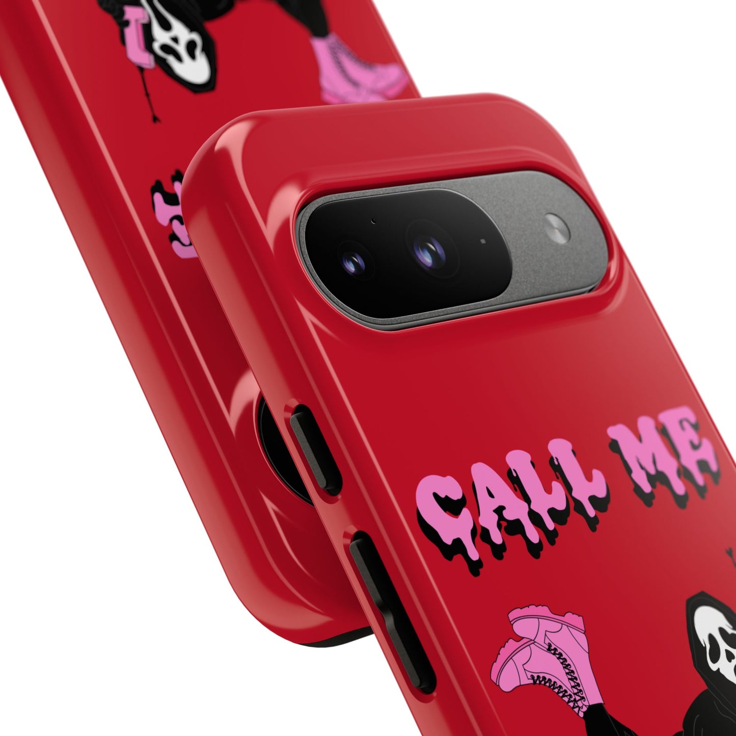 Red Horror Phone Case, Spooky Phone Cover, Call Me Baby Design, Halloween Accessories, Unique Gift for Horror Fans