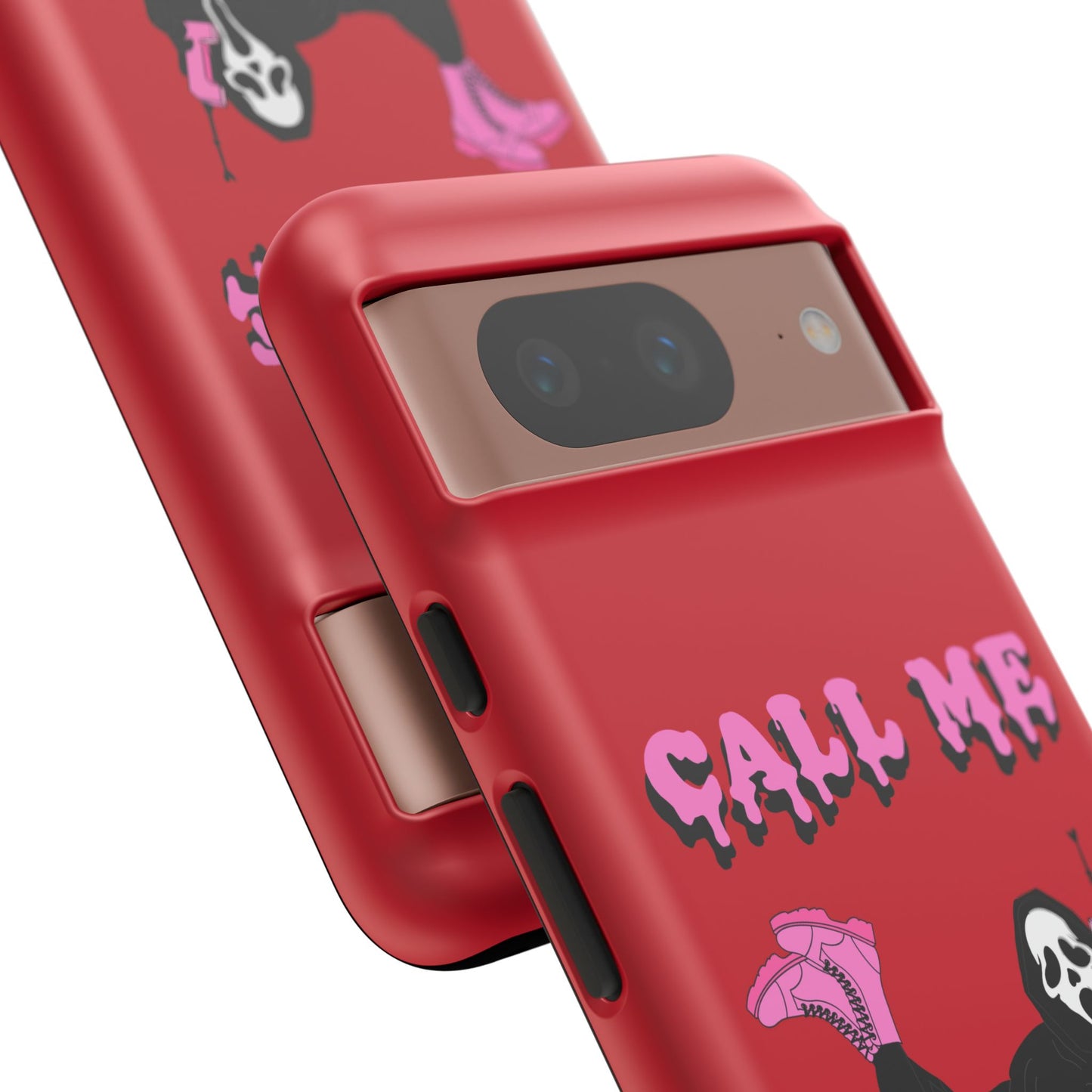 Red Horror Phone Case, Spooky Phone Cover, Call Me Baby Design, Halloween Accessories, Unique Gift for Horror Fans