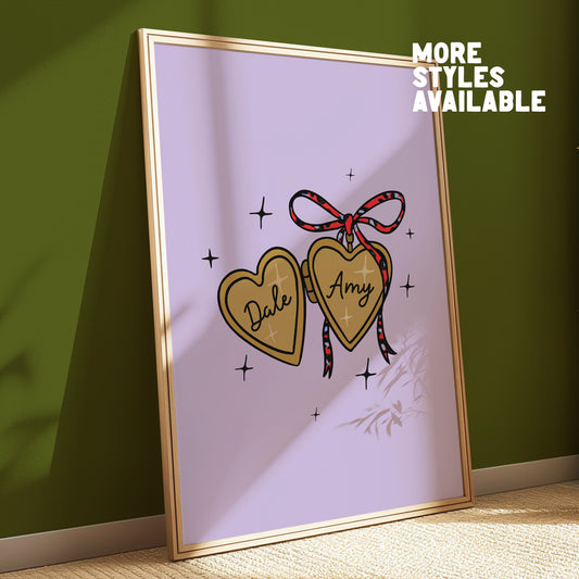 Heart Shaped Locket Personalised Print