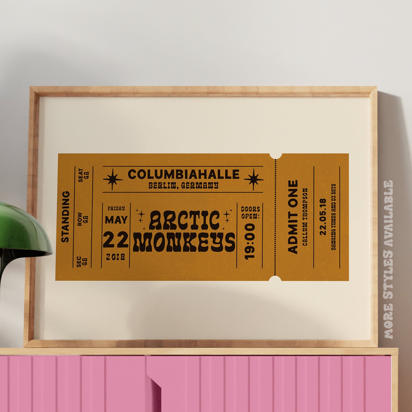 Custom Retro Tour Ticket Personalised Print