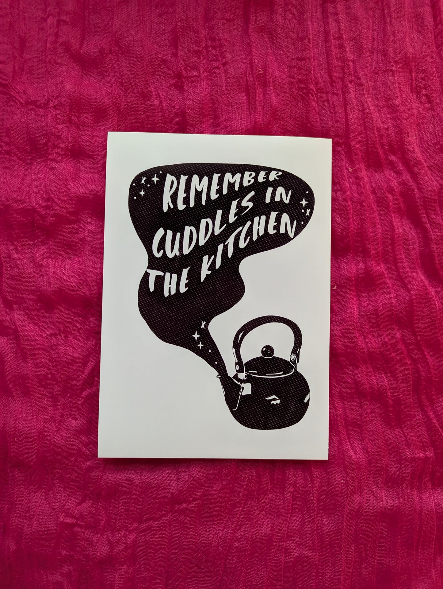 A5 'Cuddles In The Kitchen' Print - The 'Wonky' Sale