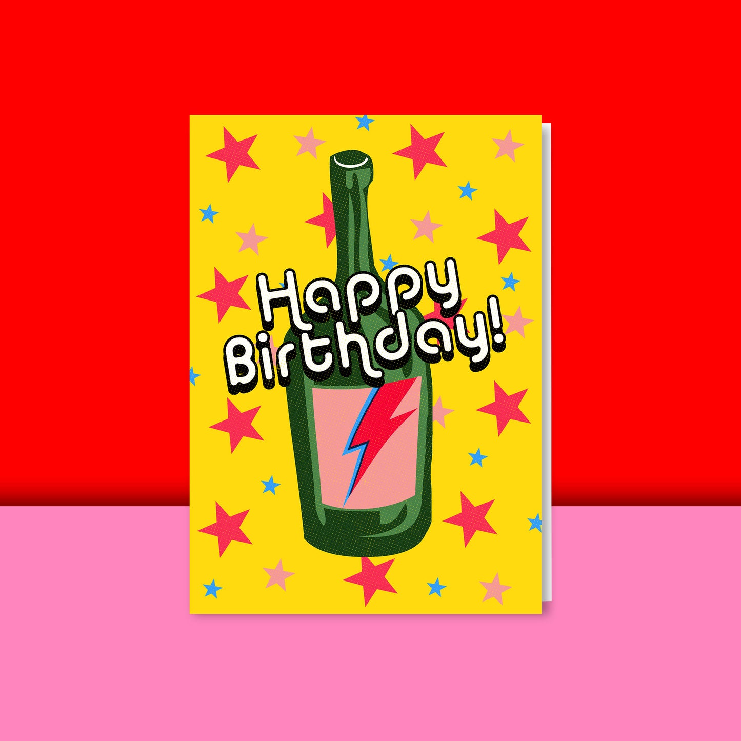 Happy Birthday Star Print Card