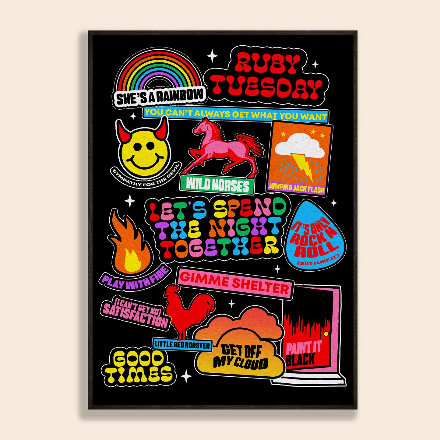 A Celebration Of The Rolling Stones Print