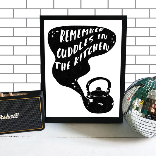 Cuddles In The Kitchen Print
