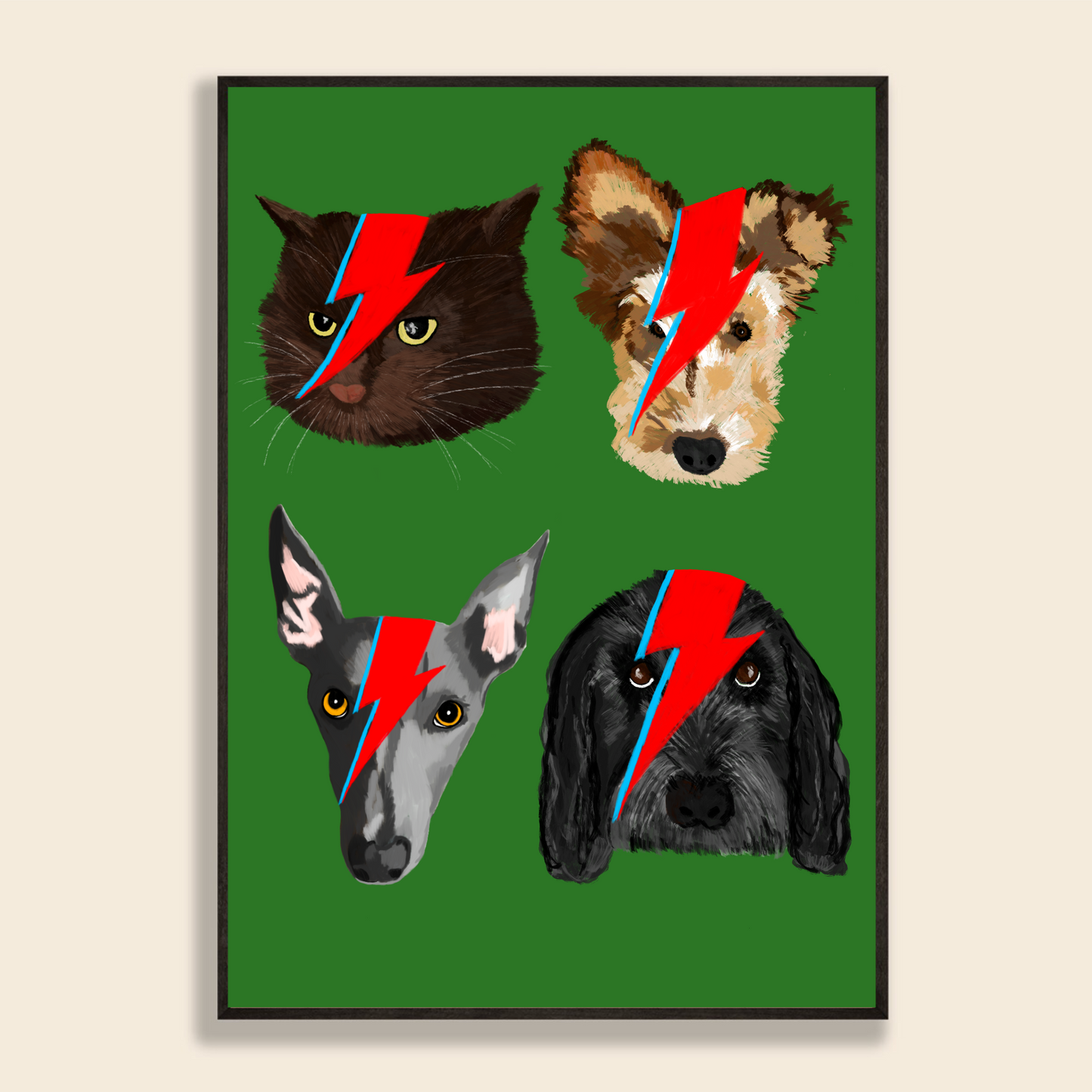 Ziggy Stardust Personalised Pet Portrait