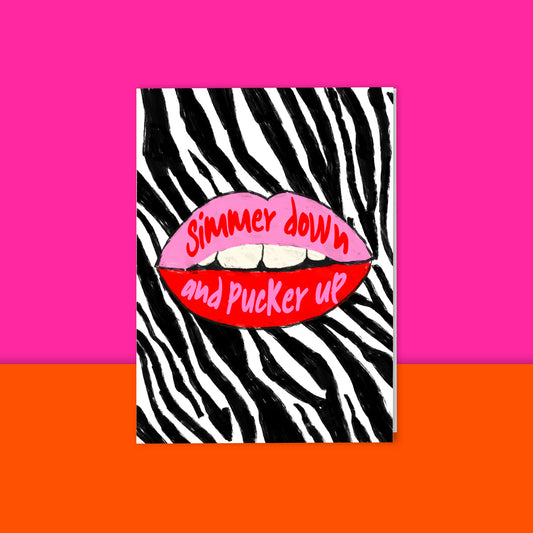 Pucker Up Lips Card