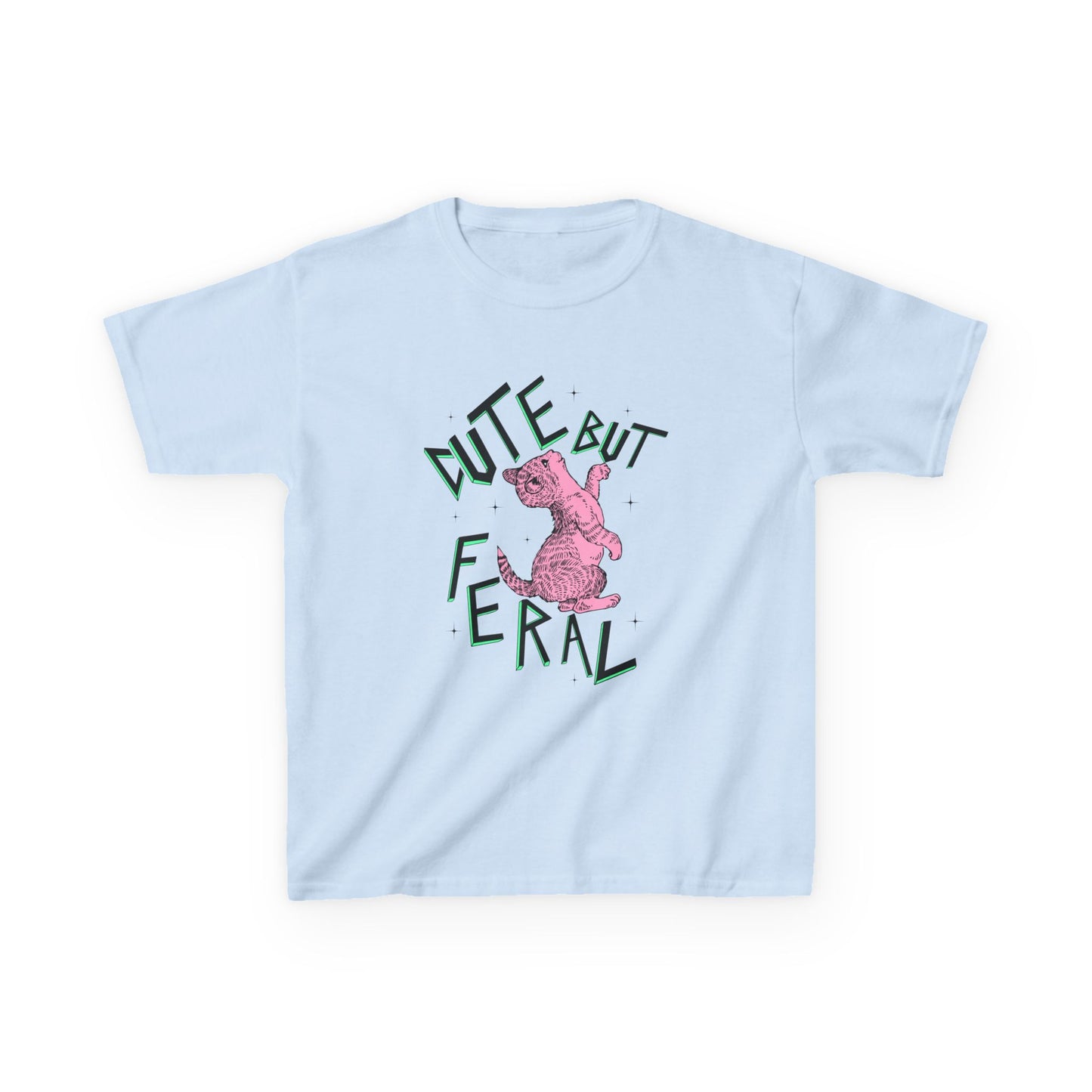 Cute But Feral Kids Tee, Playful Kids T-Shirt, Fun Youth Shirt, Unique Gift for Kids, Comfortable Everyday Wear