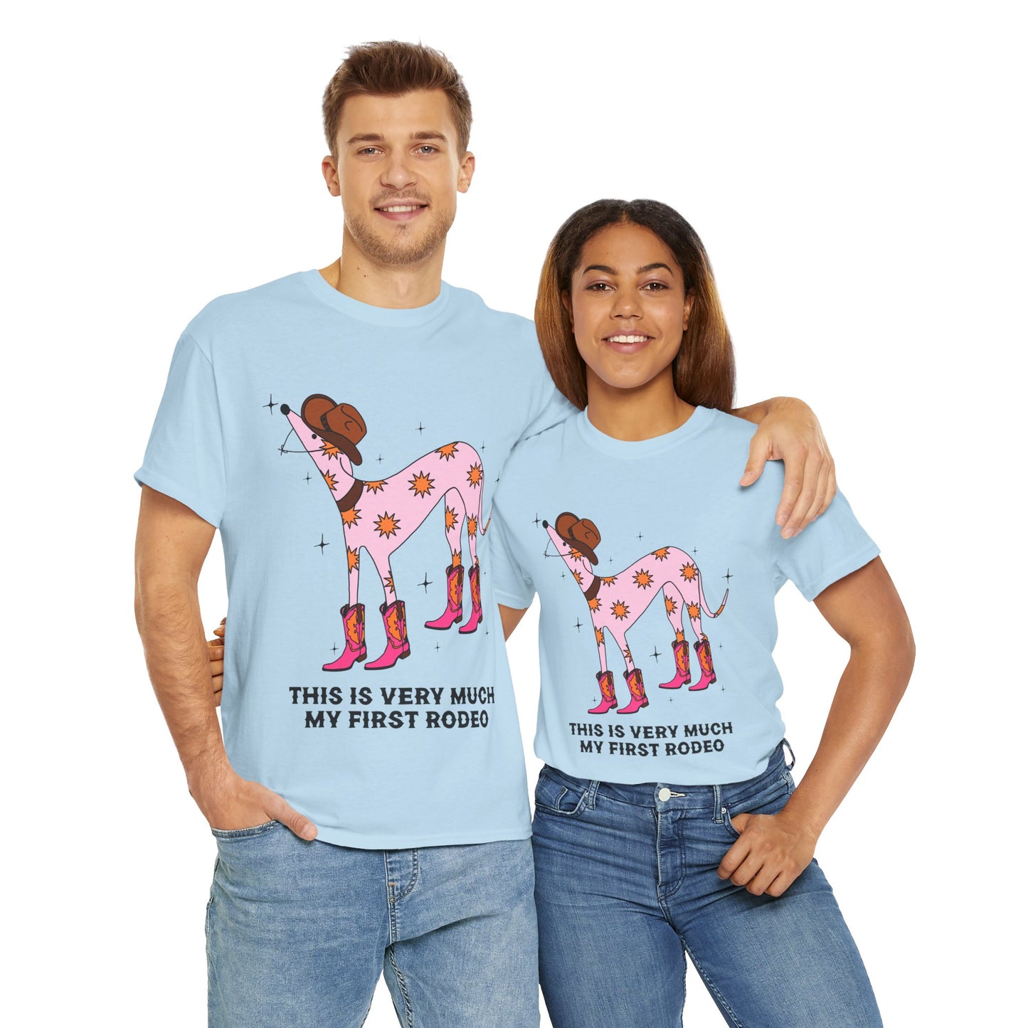 Cowgirl Rodeo Dog Tee, Fun Graphic Tee, Unisex Cotton Shirt, Gift for Dog Lovers, Country Style Apparel, Rodeo Theme Shirt