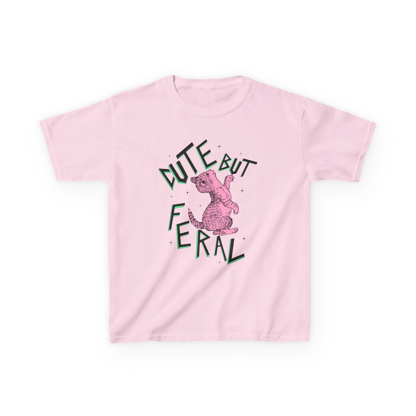 Cute But Feral Kids Tee, Playful Kids T-Shirt, Fun Youth Shirt, Unique Gift for Kids, Comfortable Everyday Wear