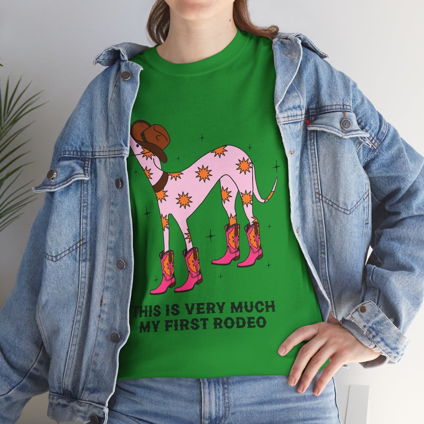 Cowgirl Rodeo Dog Tee, Fun Graphic Tee, Unisex Cotton Shirt, Gift for Dog Lovers, Country Style Apparel, Rodeo Theme Shirt