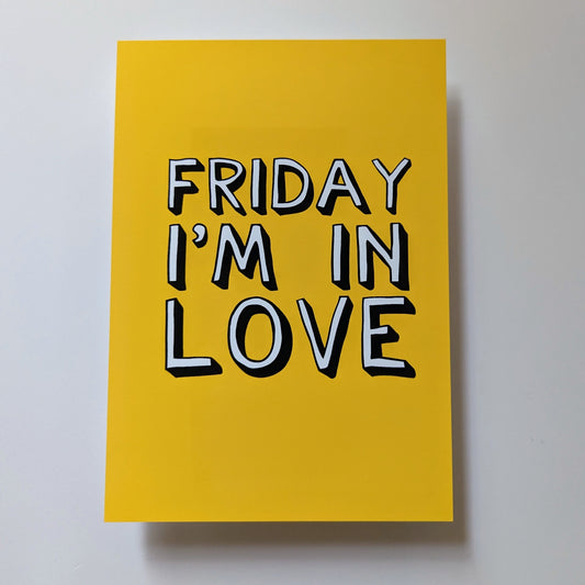 A5 Friday I'm In Love Print - Wonky Sale