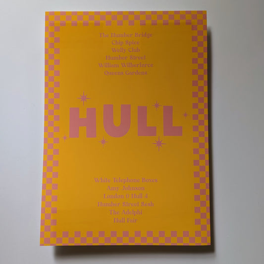 A4 'Yellow & Pink Hull' Print - The 'Wonky' Sale
