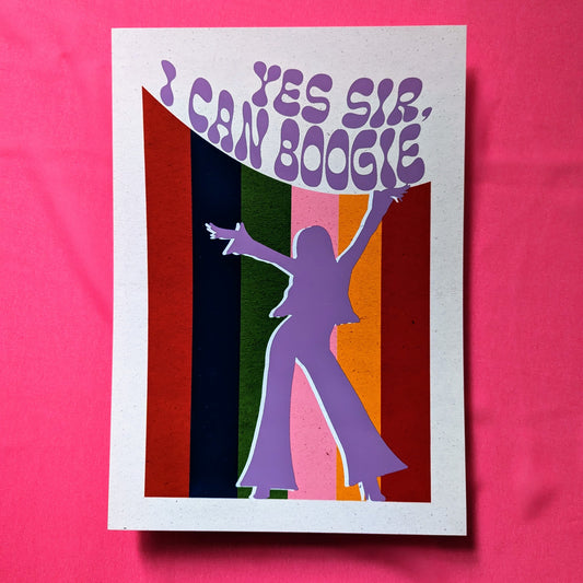 A4 'I Can Boogie' Purple Print - The 'Wonky' Sale