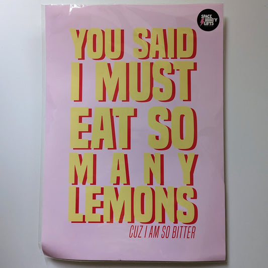 A3 'I Must Eat So Many Lemons' Print - The 'Wonky' Sale