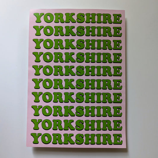 A4 'Yorkshire' Pink + Green Print - The 'Wonky' Sale