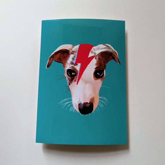 A5 Ziggy Stardust Whippet Puppy Print  - Wonky Sale