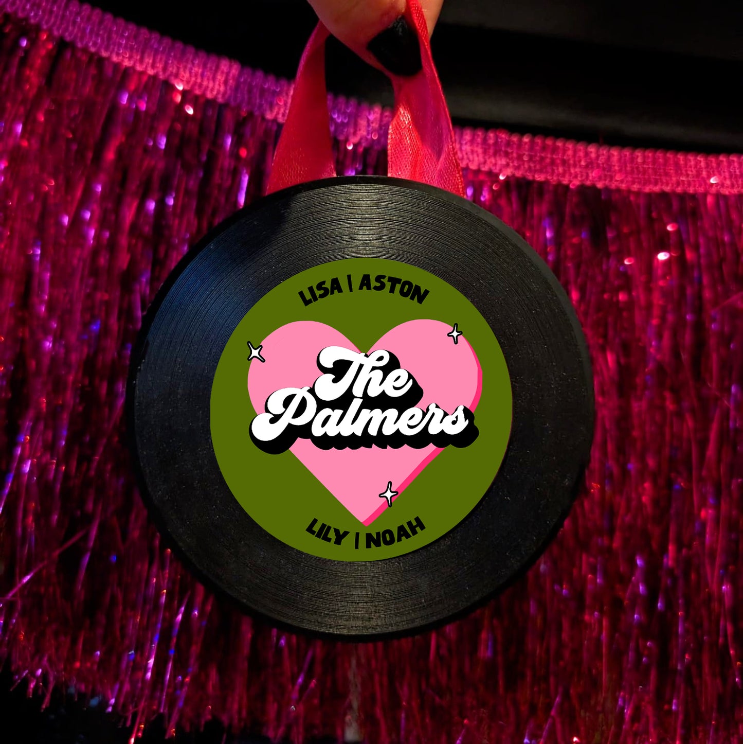 Personalised Mini Vinyl Record Tree Decoration