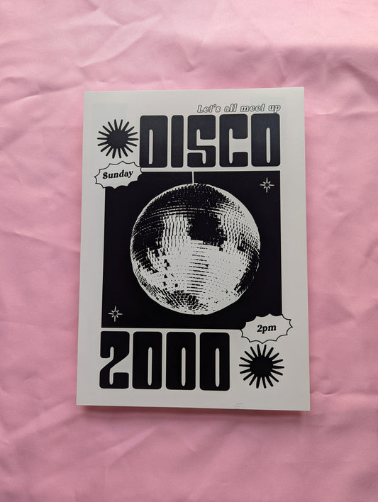 A4 'Disco 2000 Cream' Print - The 'Wonky' Sale