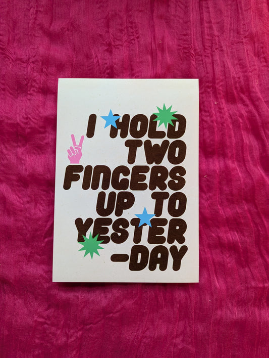 A5 'Two Fingers' Print - The 'Wonky' Sale