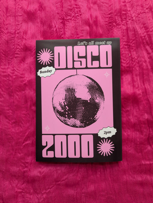 A5 'Disco 2000 Black' Print - The 'Wonky' Sale