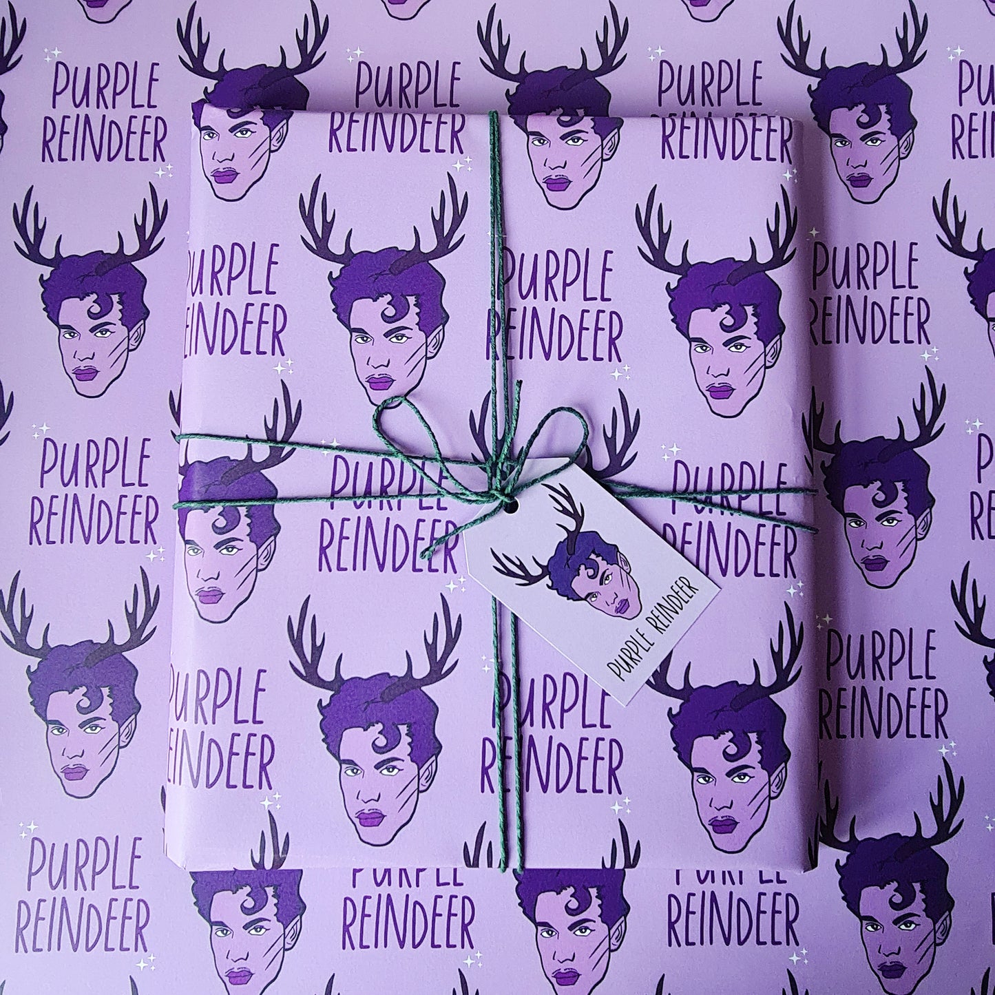 Purple Reindeer Wrapping Paper