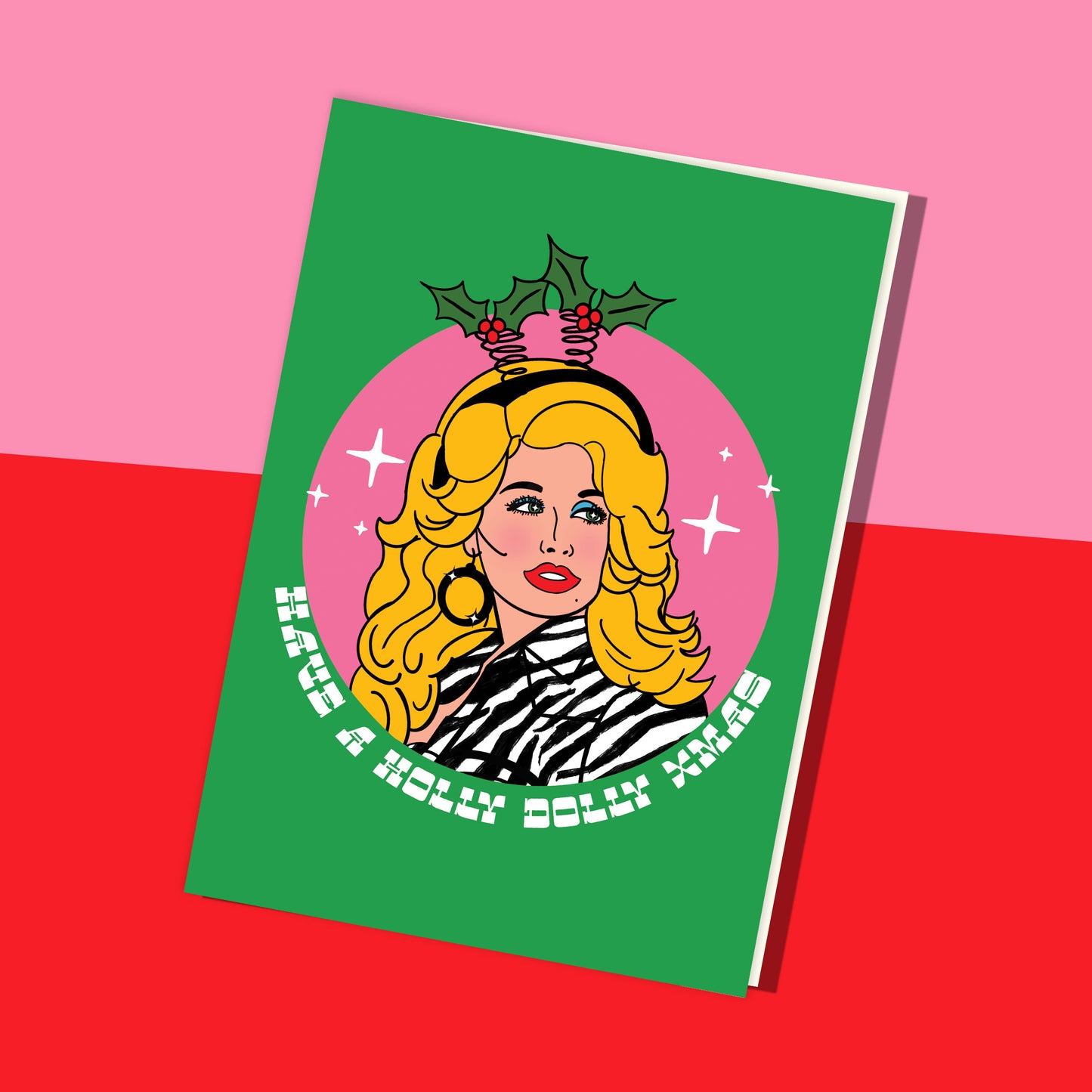 A Holly Dolly Xmas Card