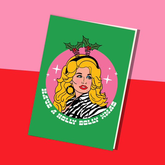A Holly Dolly Xmas Card